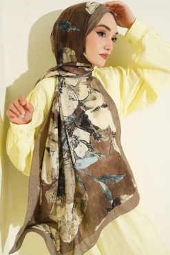 Alternative Ansicht von Floral Liva Crush Modal Scarf Khaki