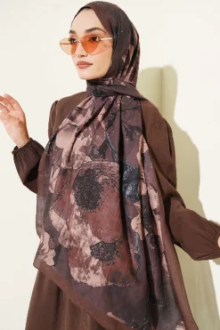 Alternative Ansicht von Floral Liva Crush Modal Scarf Brown