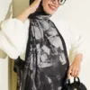 Floral Liva Crush Modal Scarf Black - Image 2