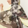 Floral Liva Crush Modal Scarf Mink