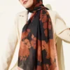 Floral Patterned Ribbed Shawl - Afbeelding 2