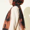 Floral Patterned Ribbed Shawl - Afbeelding 3