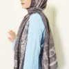 Floral Motif Soft Shawl Mink - Afbeelding 3