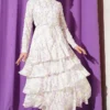 Asymmetrical Tiered Dress Purple