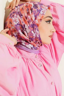 Alternative Ansicht von Floral Bamboo Crinkle Scarf Lilac