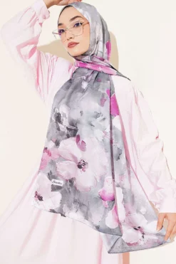 Alternative view of Floral Digital Print Scarf Grey