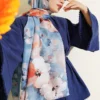 Floral Digital Print Scarf Blue - Afbeelding 2
