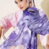 Floral Digital Print Scarf Purple