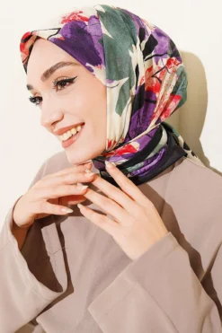 Alternative Ansicht von Floral Brush Pattern Elegance Scarf Black