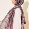 Floral Linen Shawl Brown