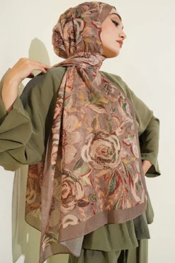 Alternative view of Floral Linen Shawl