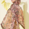 Floral Linen Shawl Plum