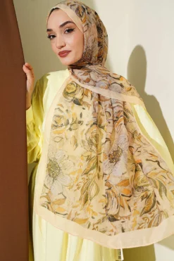 Alternative Ansicht von Floral Linen Shawl Yellow