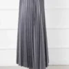 Thin Pleated Long Modest Skirt Grey – Bild 3