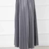 Thin Pleated Long Modest Skirt Grey – Bild 4