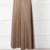 Thin Pleated Long Modest Skirt Mink - immagine 3