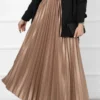 Thin Pleated Long Modest Skirt Mink - immagine 4