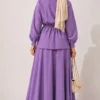 Pearl Flower Waist Tunic Skirt Set Lilac - Image 3