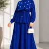 Pearl Flower Waist Tunic Skirt Set – Bild 2