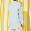 Pearl Flower Embroidered Modal Shirt Blue – Bild 3