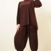 Sandy Two-Piece Set with Trousers Brown