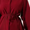 Shirt with Shoulder Cape and Belt Burgundy – Bild 4