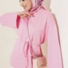 Spanish Sleeve Lace-Up Tunic Pink