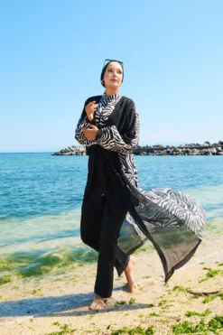 Chiffon Pareo Adjustable Waist Modest Swimwear