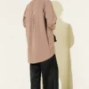 Double Pocket Stone-Embellished Tencel Shirt Mink – Bild 3