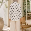 Leaf Print Shirt with Double Pockets Khaki - Afbeelding 3
