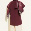 Double Button Shoulder Cape Shirt Plum - Image 3