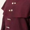 Double Button Shoulder Cape Shirt Plum - Image 4