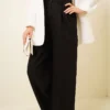 Double Pleated Wide Leg Trousers Black