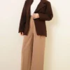 Double Pleated Wide Leg Trousers Mink - Imagen 2