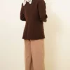 Double Pleated Wide Leg Trousers Mink - Imagen 3
