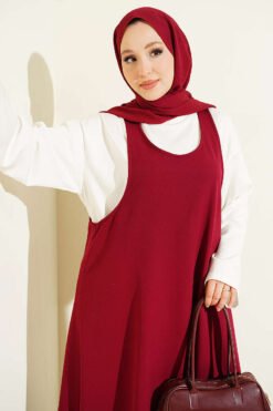Vue alternative de Two-Piece Dress Set Burgundy