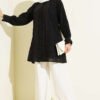 Pearl Button Lace Embroidered Shirt Black - Imagen 2