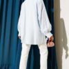 Oversized Shirt with String Ties Baby Blue - Imagen 3