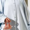 Oversized Shirt with String Ties Baby Blue - Imagen 4