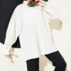 Oversized Shirt with String Ties White