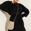 Belted Drawstring Neck Two-Piece Set Black wholesale clothing set view 2 - Hicabistan Turkey factory