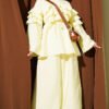 Ruffled Tunic Set with Belt Yellow