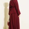 Loose-Fit Skirted Two-Piece Set Burgundy wholesale clothing set view 3 - Hicabistan Turkey factory