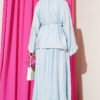 Loose-Fit Skirted Two-Piece Set Blue wholesale clothing set view 3 - Hicabistan Turkey factory