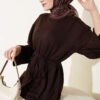 Spanish Sleeve Lace-Up Tunic Brown