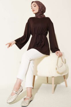 Alternative Ansicht von Spanish Sleeve Lace-Up Tunic Brown