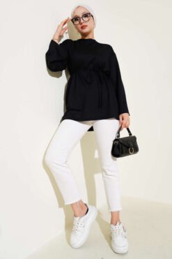 Alternative Ansicht von Spanish Sleeve Lace-Up Tunic Black