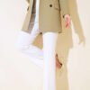 Flared Waistband Double Pants White