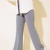 Flared Waistband Double Pants Grey