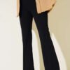 Flared Waistband Double Pants Black